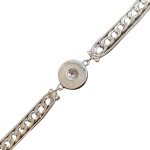 Silver Snap Bracelet with Rhinestone Chain Detail - Image 2