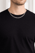 Silver Figaro Chain Necklace – 18" - Image 2