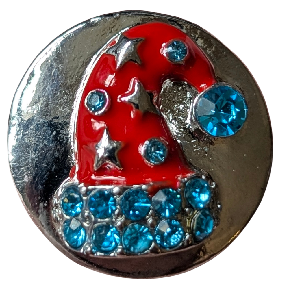 NF6006 Santa Hat with Blue Crystals Snap - Image 1