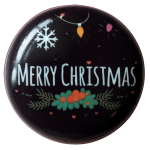 Merry Christmas Black Glass Snap