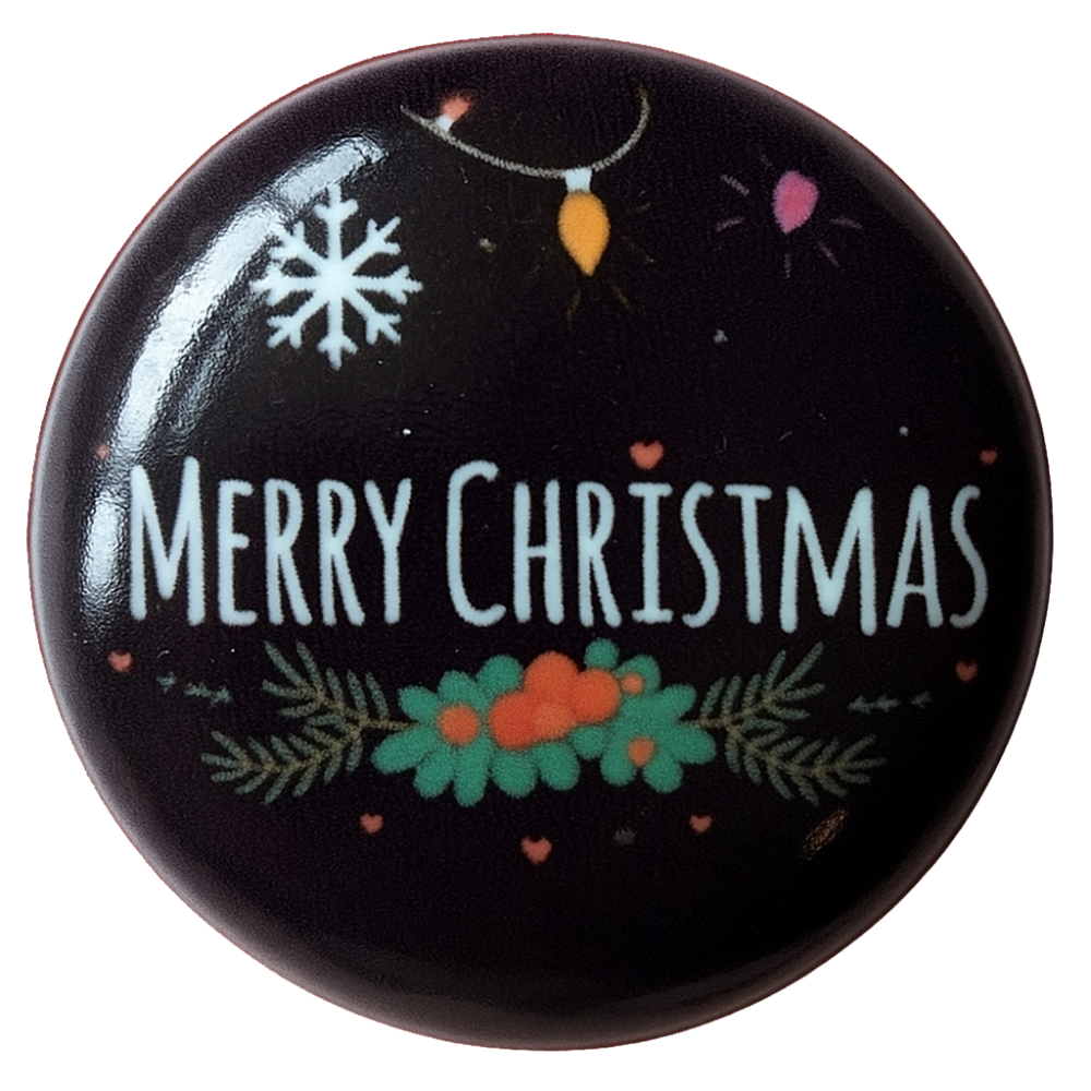 NF6026 Merry Christmas Black Glass Snap - Image 1