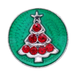 Christmas Tree Snap on Green Enamel