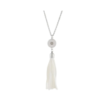 White Tassel Snap Necklace