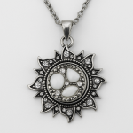 Vintage Crystal Sunburst Necklace - Image 2