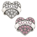 Mom Heart Snap (White & Pink)