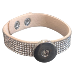 CLEARANCE - Tan Felt Bracelet with Crystal Accents